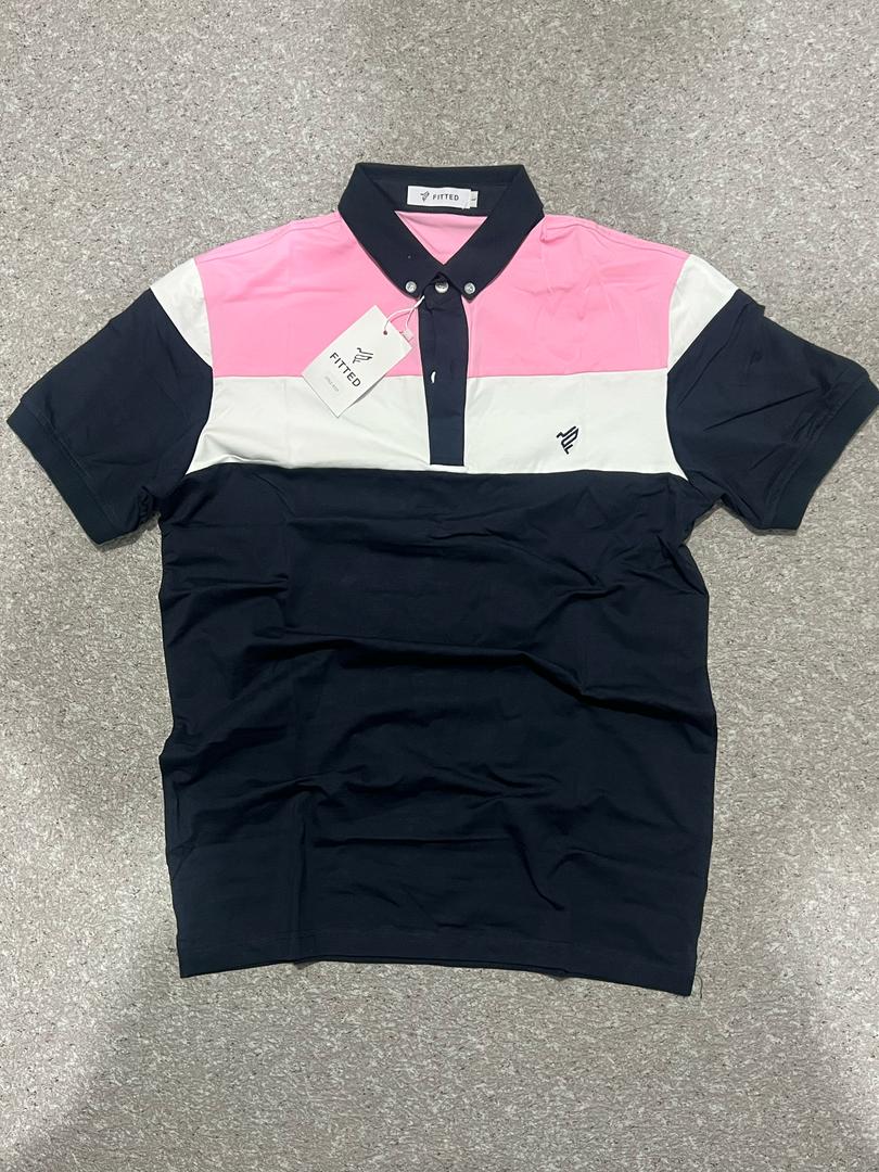 POLO113 – Polo Homme Noir ROSE BLANC