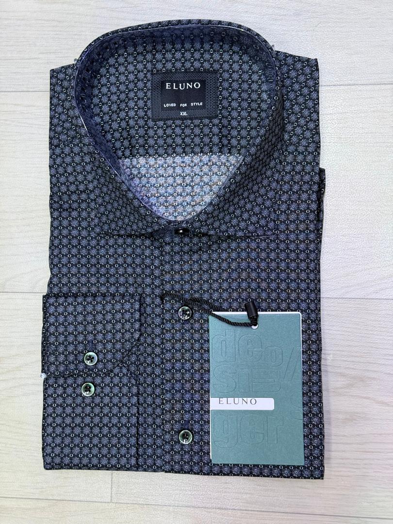 Chemise Homme Bleu Marine Motifs – Élégance Premium