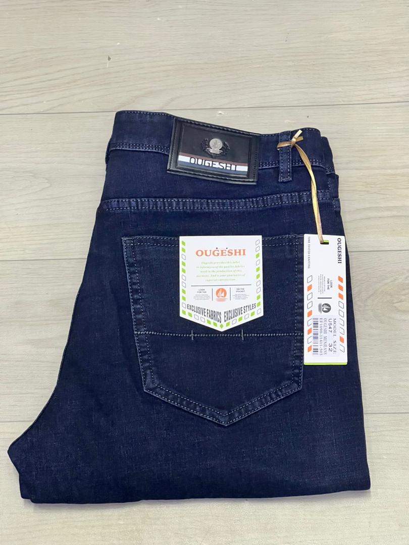 Jean Bleu Denim Ougheshi Coupe Droite – Style Classique & Confort Quotidien