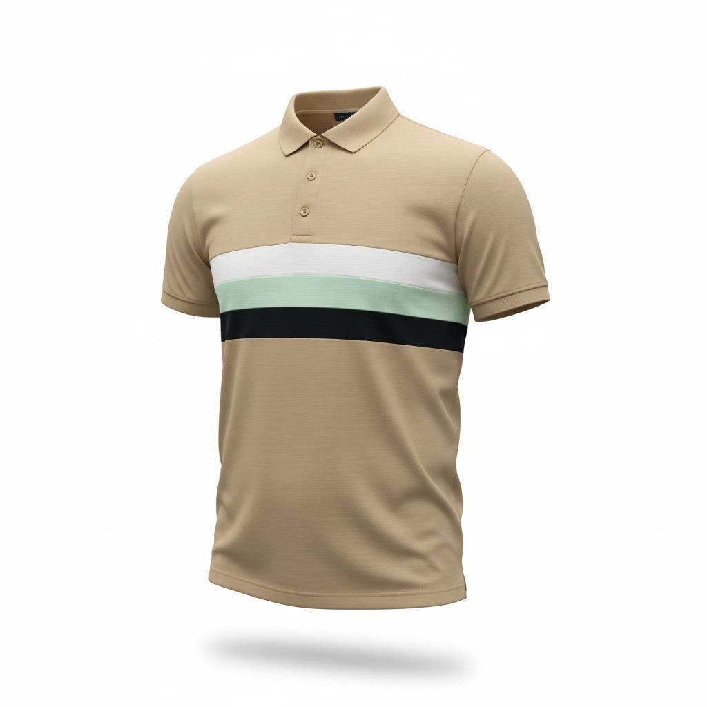 Polo Homme Lacoste Beige Bande Verte