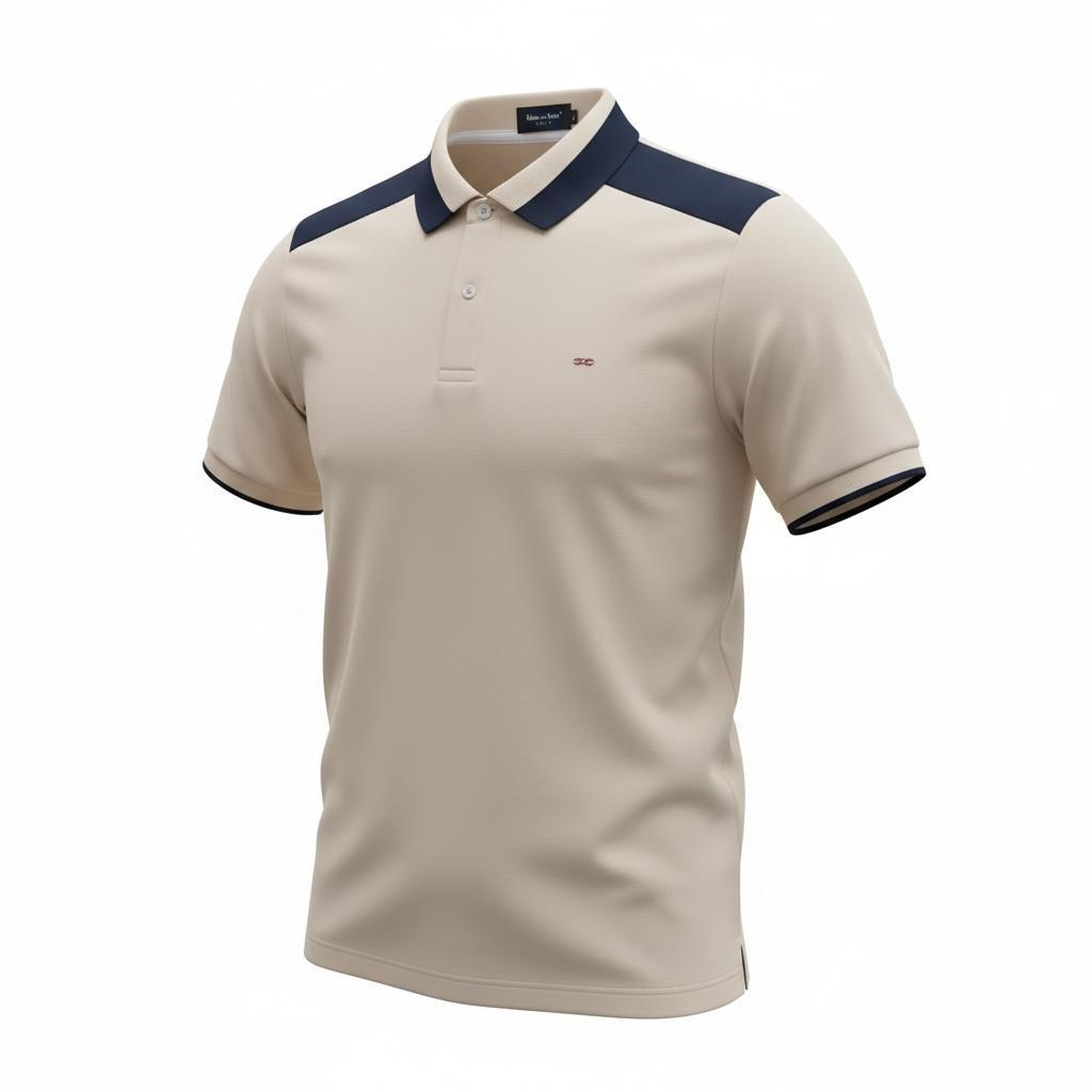 Polo Homme Beige Élégant