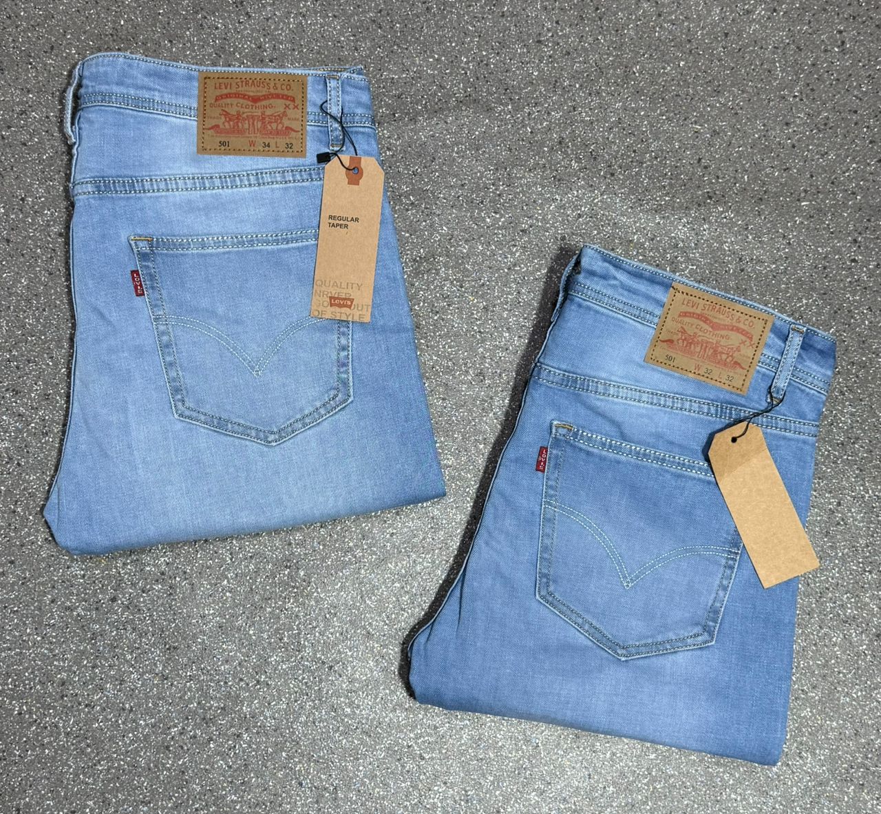 Jean Homme Levi's 501 Regular Taper Bleu Clair – Denim Premium