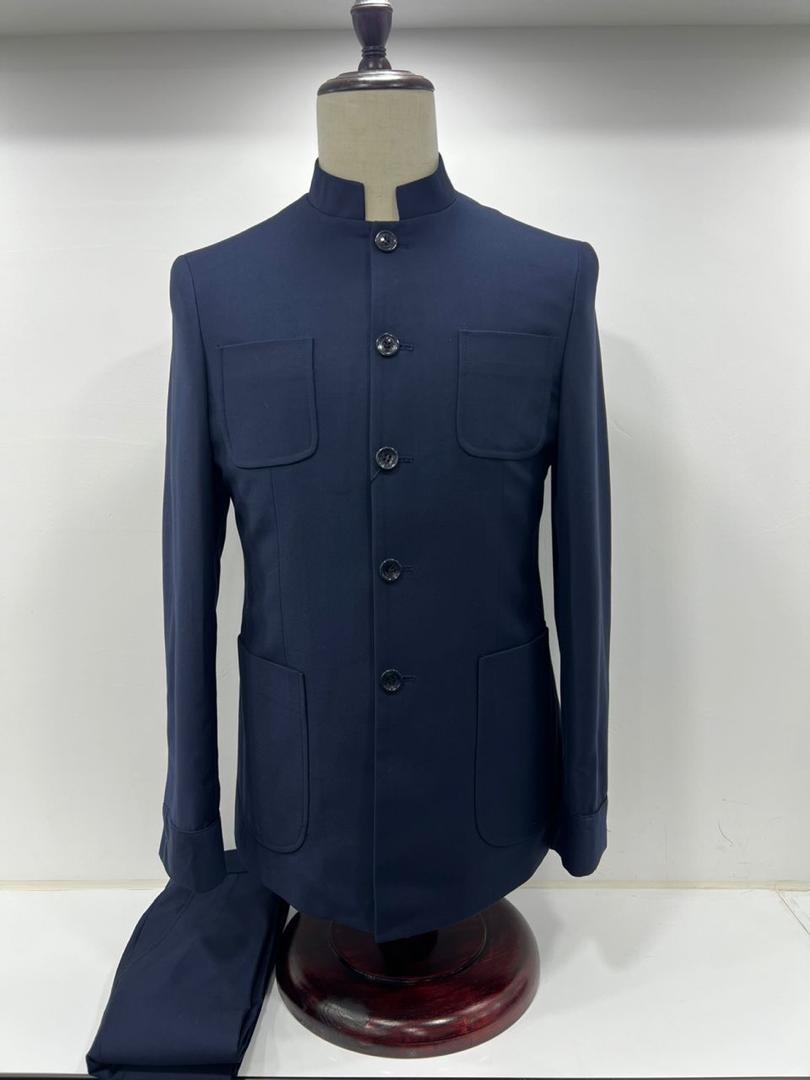 Costume homme bleu marine style Mao – Élégance & modernité