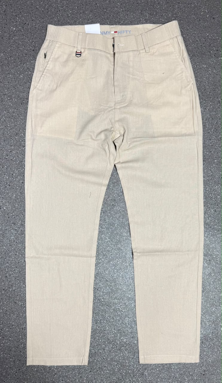 Pantalon Homme en Lin Beige