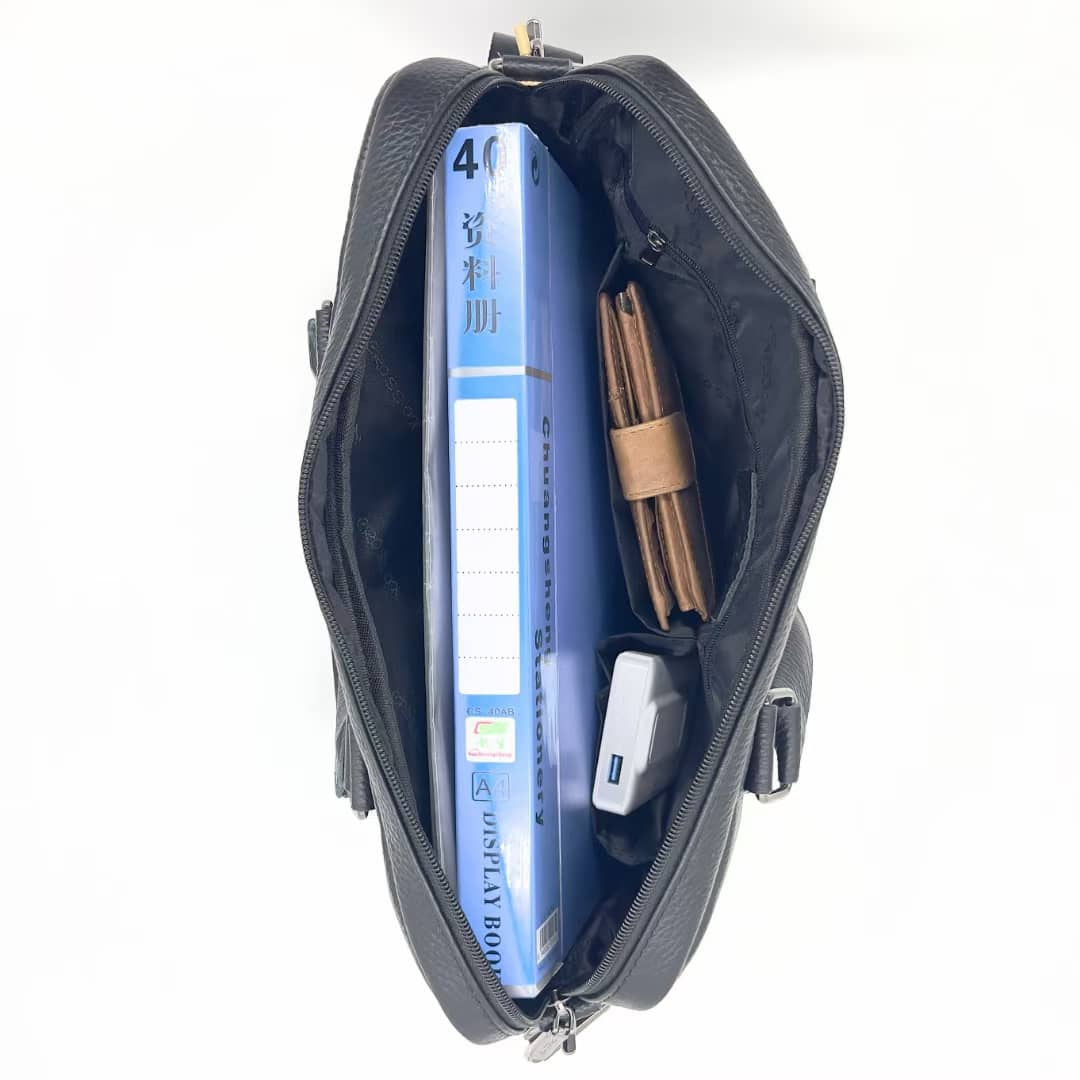 Sacoche Homme Cuir Noir – Porte-Documents & Ordinateur Portable