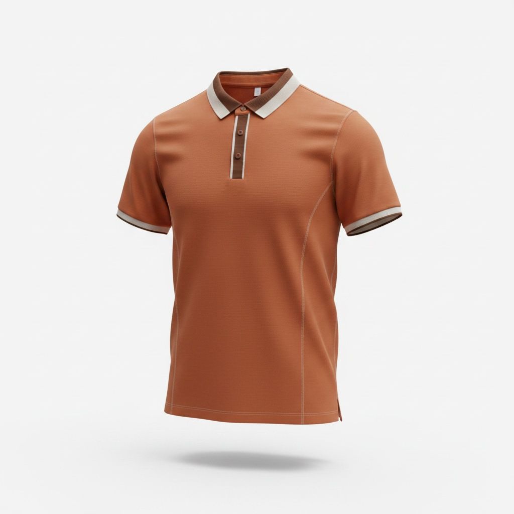 Polo Homme Orange Terracotta – Style Tendance
