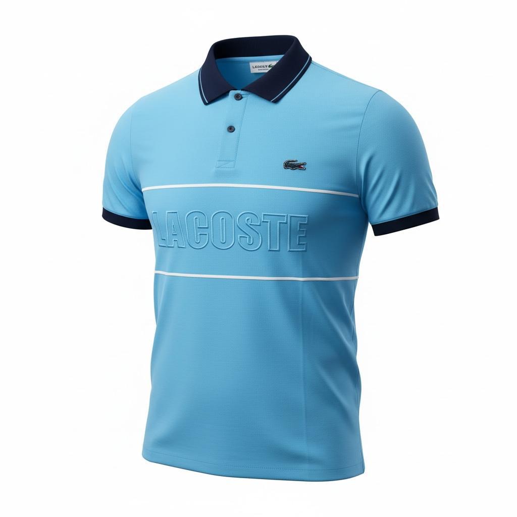 Polo Bleu Rayè Modéle Lacoste