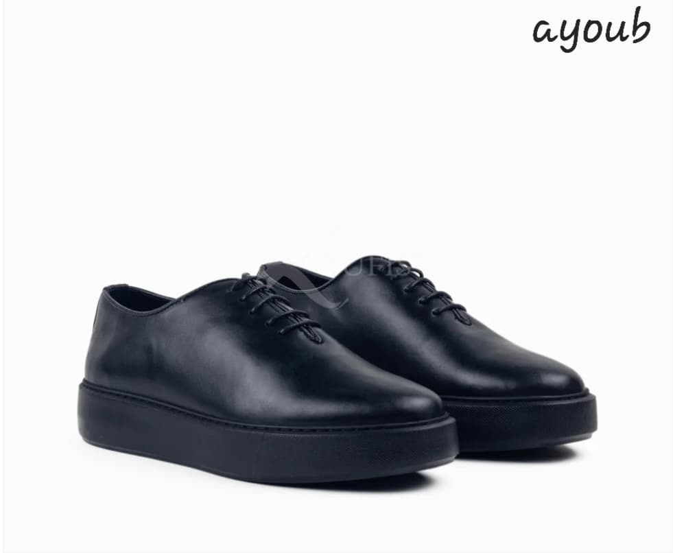 Chaussures Derby modernes à lacets – Cuir noire homme