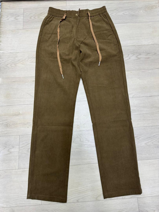 Pantalon vert homme coton lourd rayé