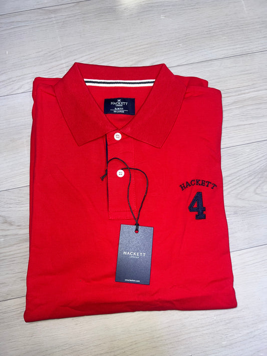 Polo Rouge Homme Hackett – Élégance Casual en Coton Premium"