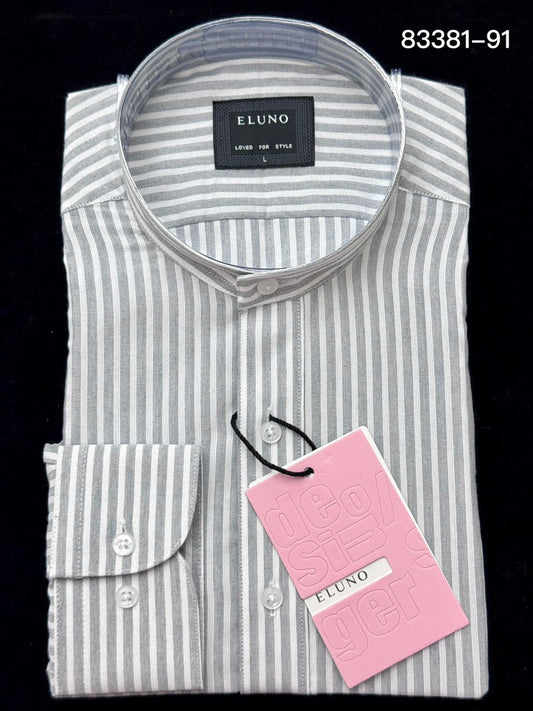 Chemise Homme Rayée Beige Clair – Élégance & Confort