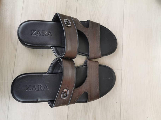 Sandales à double Bride marron/noire