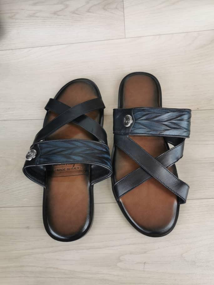 Sandales à Bride Croisée marron/noire