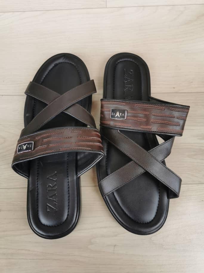 Sandales à Bride Croisée marron/noire