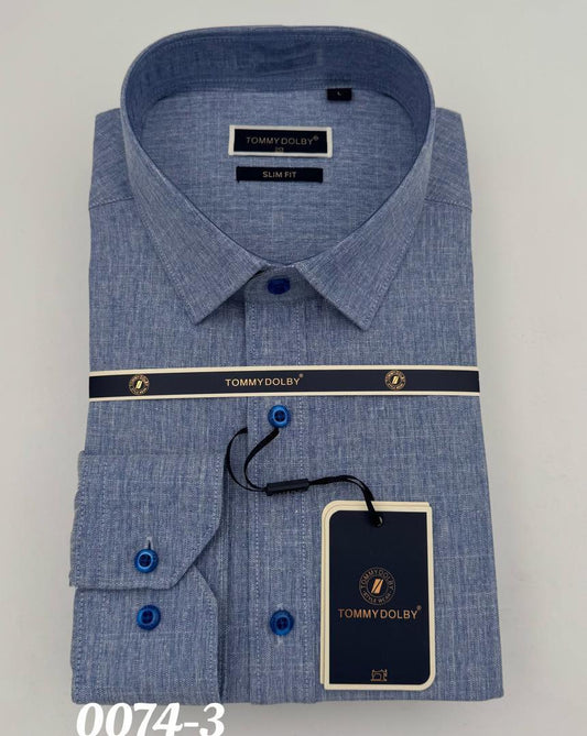 Chemise Tommy Dolby bleu d’eau pour homme