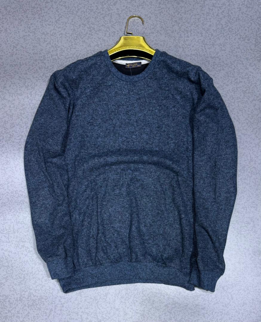 Pull homme bleu foncé en maille – Style chaud et élégant