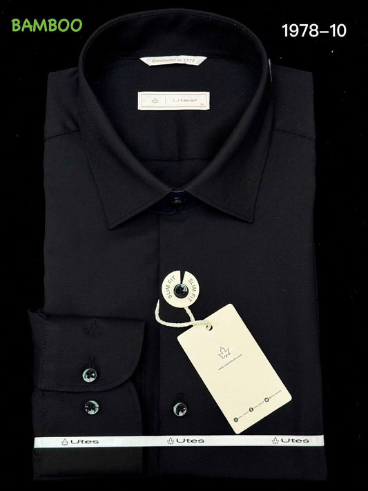 Chemise Noire Élégance – Finition Boutonnée