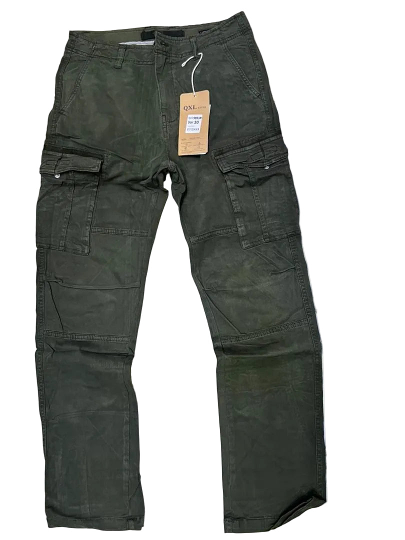 Pantalon cargo vert foncé