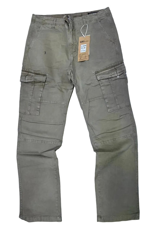 Pantalon cargo gris beige