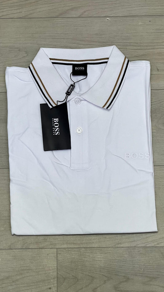 Polo Homme Boss Blanc Élégant