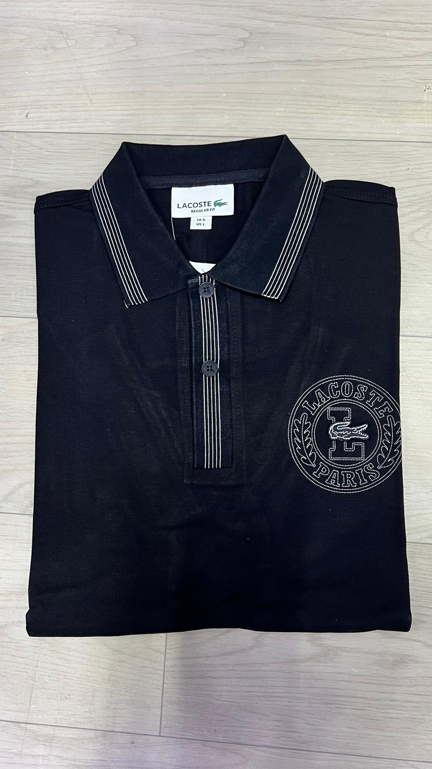 Polo Noir Lacoste – Élégance Sport Chic & Confort Premium