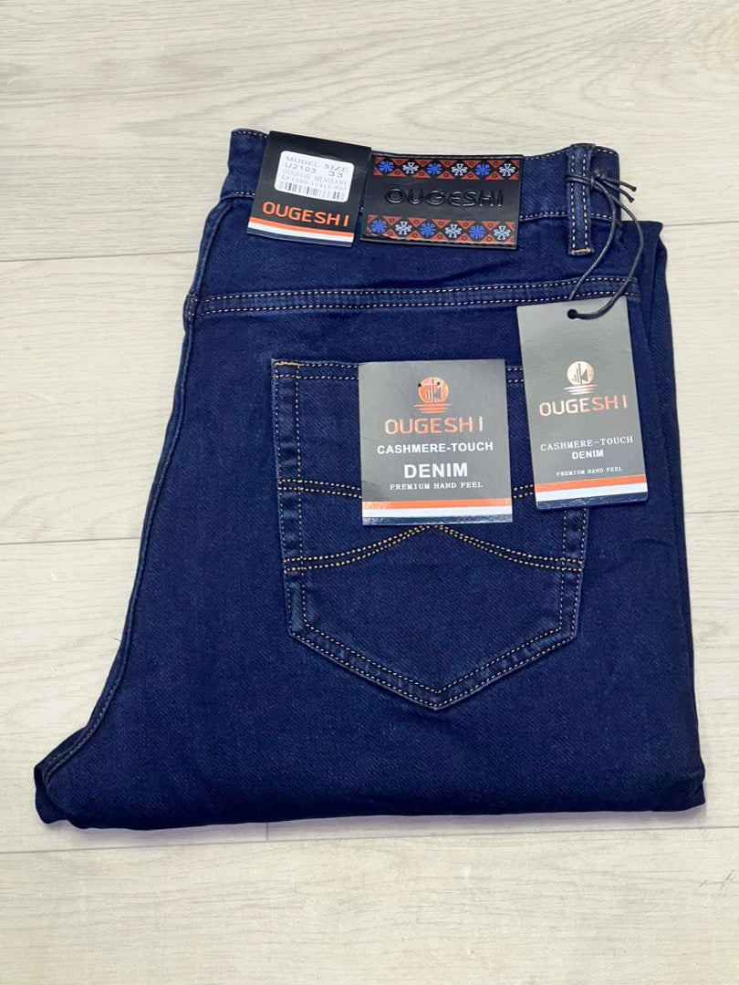 Jean Bleu Denim Ougheshi Coupe Droite – Style Classique & Confort Quotidien