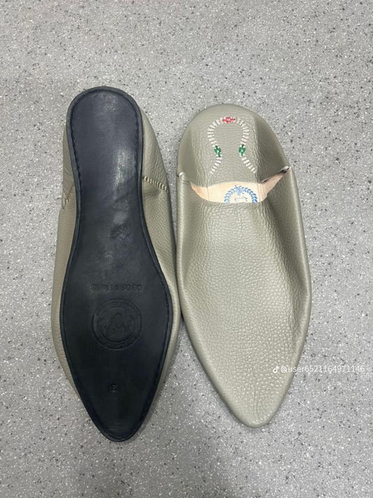 Babouche élégante kaki