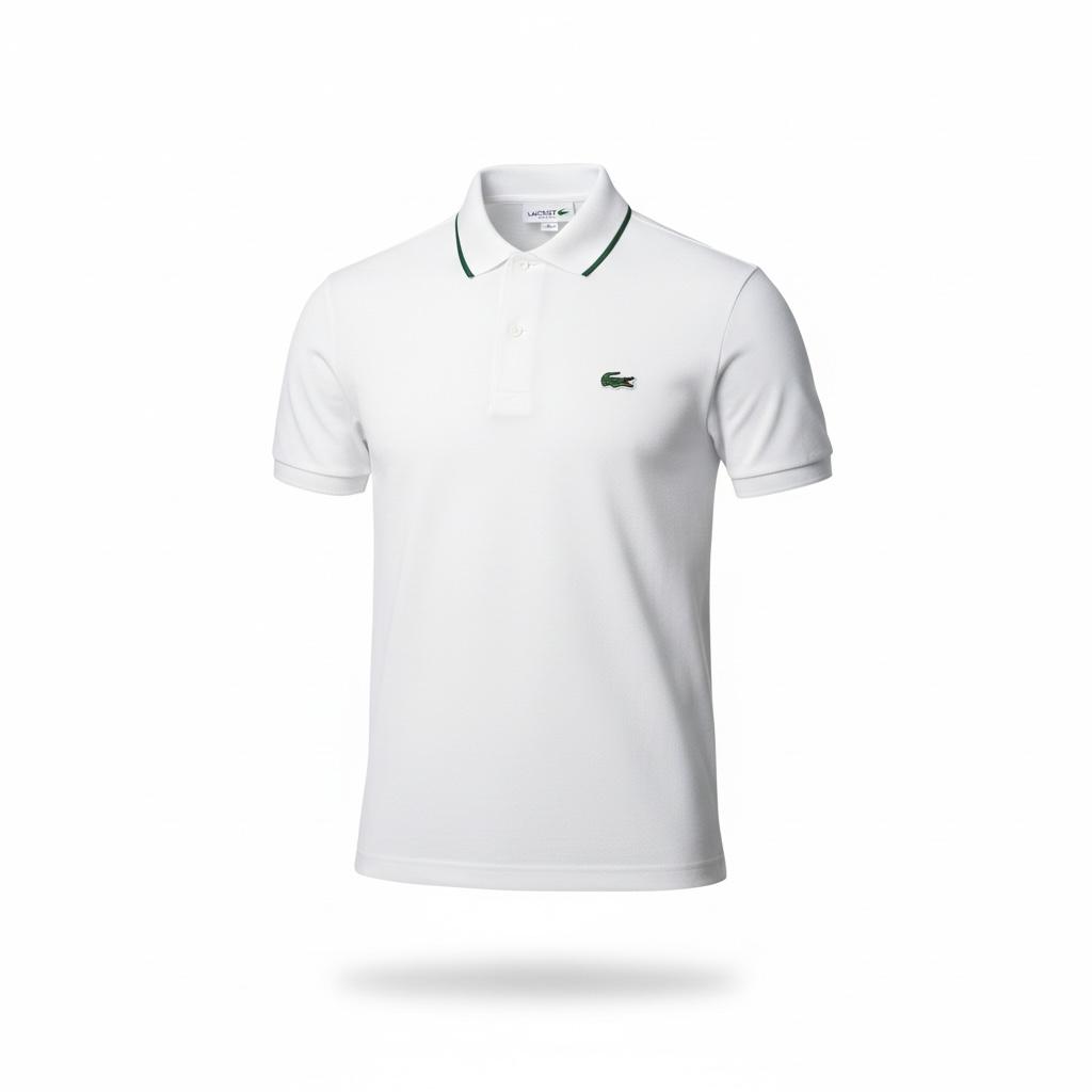 Polo Lacoste Blanc Classique – Élégance Intemporelle Homme