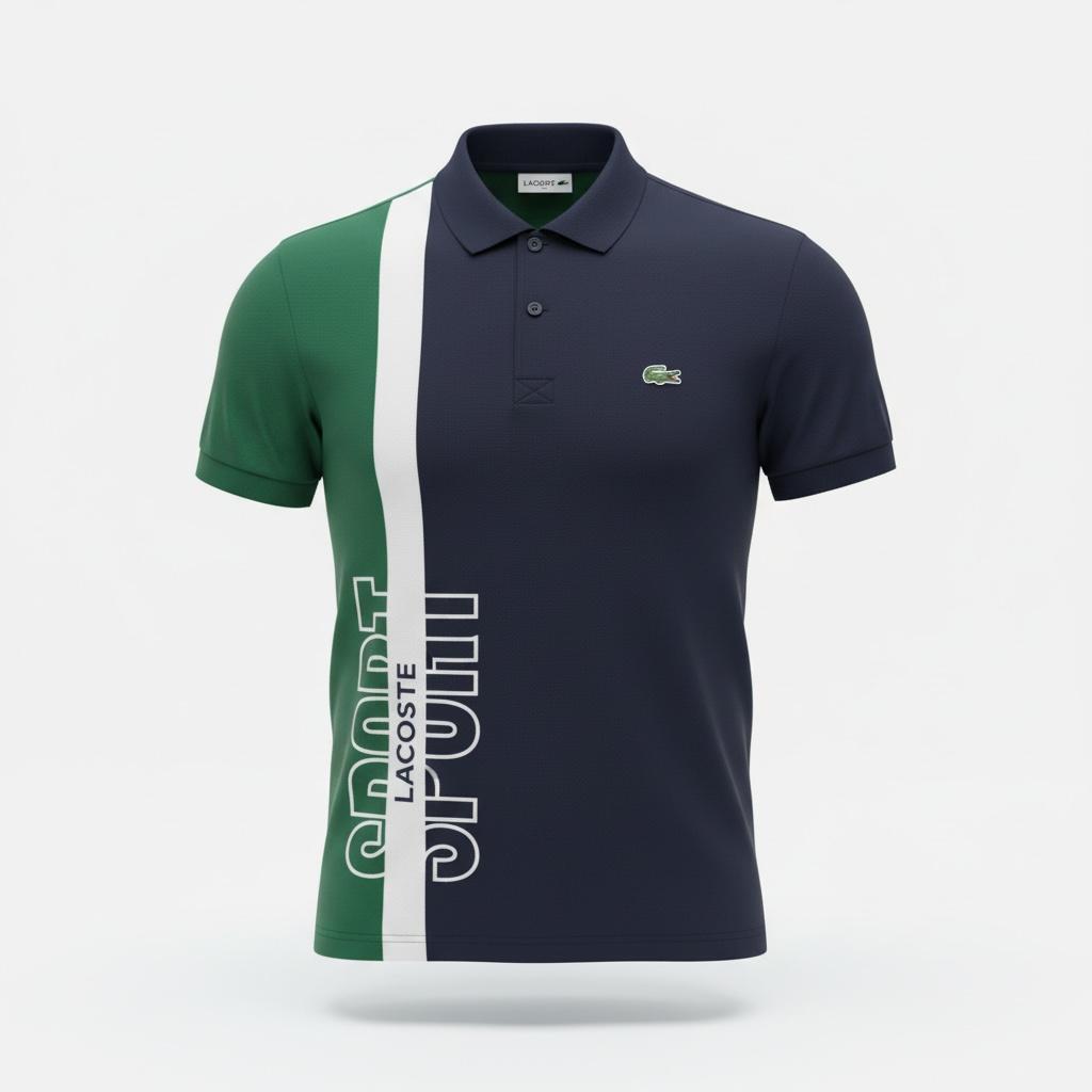Polo Lacoste Bleu Marine & Vert – Design Moderne