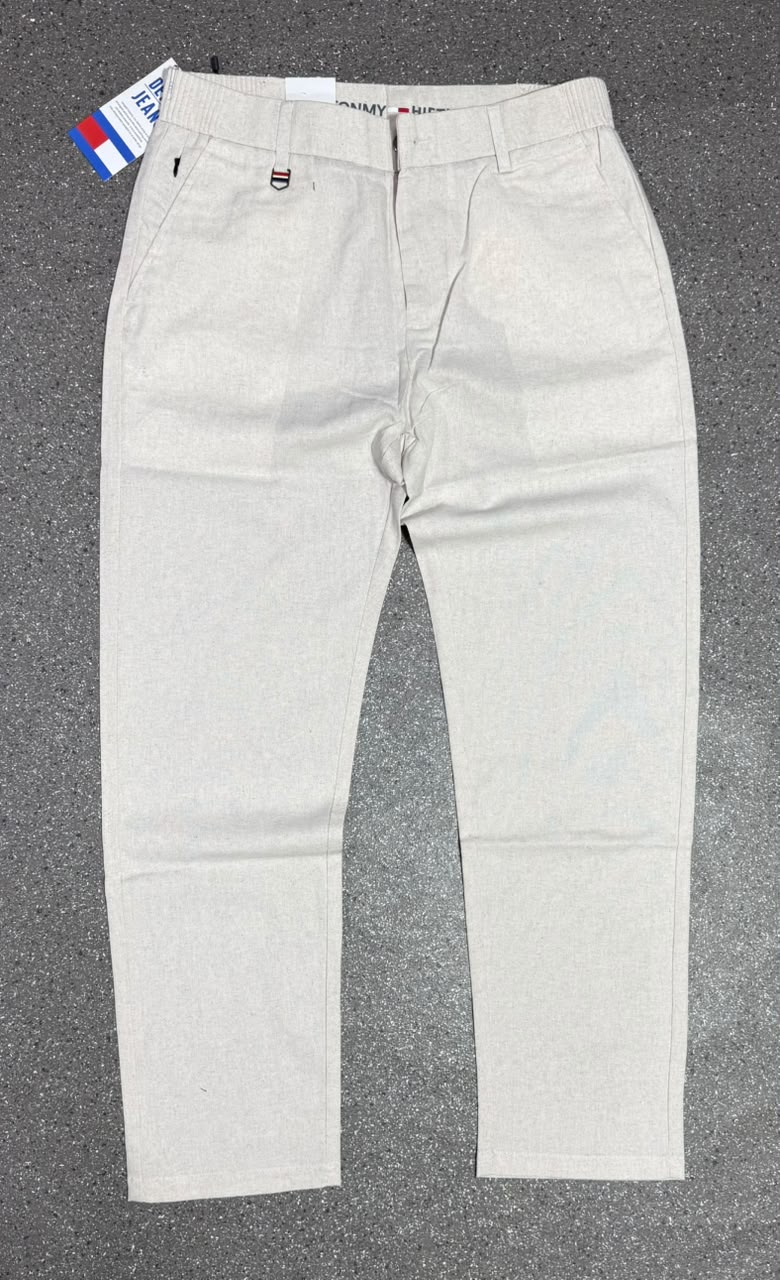 Pantalon Homme en Lin Blanc de Lait
