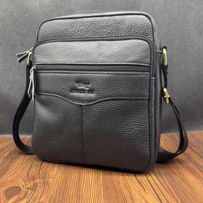 Sac Bandoulière Homme Cuir Noir – Compact et Élégant