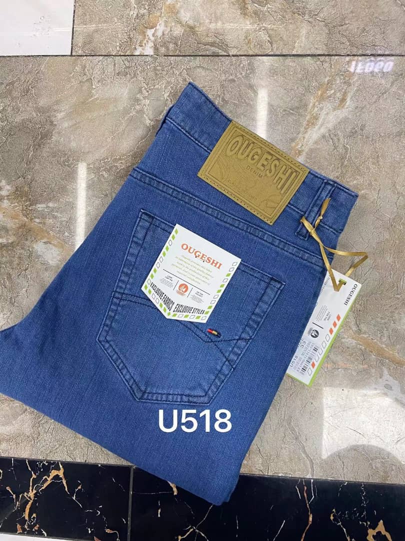 Jean Ougeshi Bleu Denim Clair Style Casual