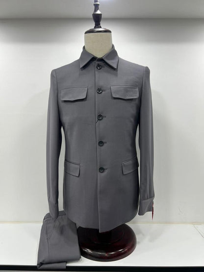 Costume homme bleu marine style Mao – Élégance & modernité