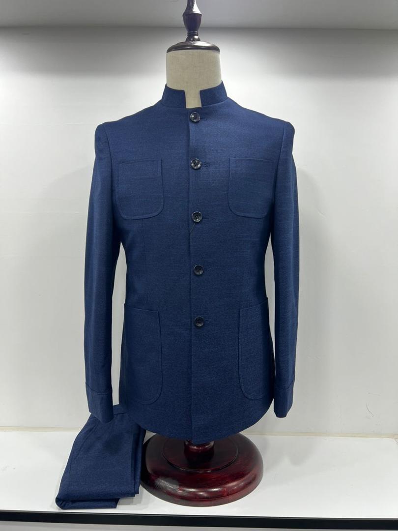 Costume homme bleu marine style Mao – Élégance & modernité