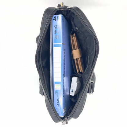 Sacoche Homme Cuir Noir – Porte-Documents & Ordinateur Portable